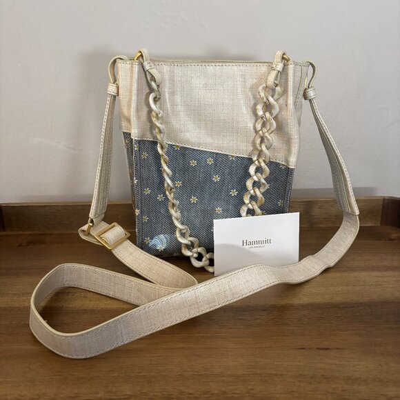 Hammitt Handbags - Hammitt Davis Small Undercover Daisy Cream Blue Vintage '21 Crossbody w Dust Bag
